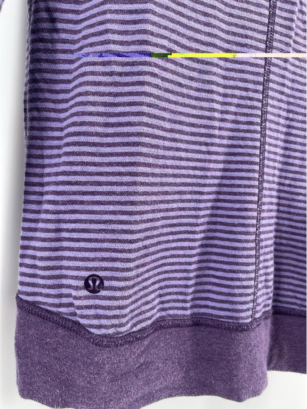 Lululemon Y2K In A Cinch Reversible Pullover Purple Striped Long Sleeve Womens - Picture 5 of 9